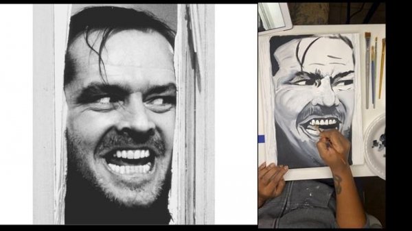 Painting JACK NICHOLSON | Projector Art #art #projector