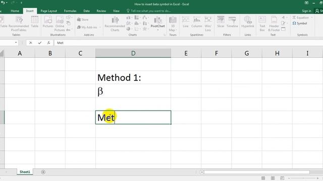How to insert beta symbol in Excel смотреть онлайн