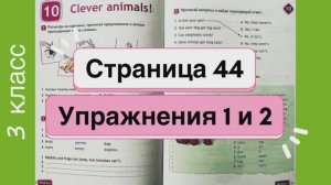 Английский 3 класс. Рабочая тетрадь Spotlight 3. Страница 44. Упражнения 1-2