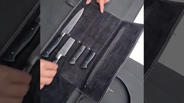 Steak Knife Set Four Steak Knifes with Black Micrata Handle & Leather Carry Bag | Huntrians смотреть онлайн