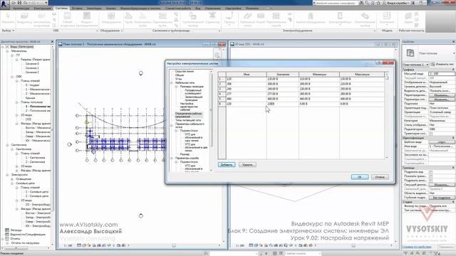 Vysotskiy consulting - Видеокурс Autodesk Revit MEP - 9.02 Настройка напряжений смотреть онлайн