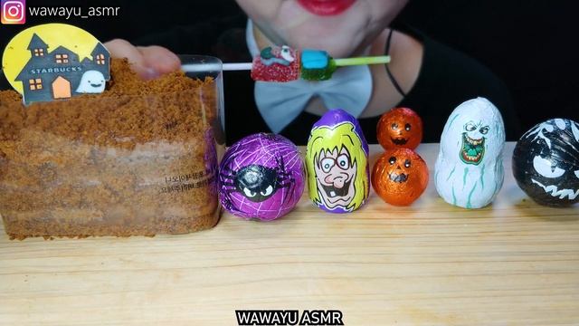 ASMR HALLOWEEN DESSERT MUKBANG 할로윈 디저트 먹방 CHOCOLATE CAKE JELLY MACARON 초콜릿 케이크 젤리 마카롱 EATING SOUNDS смотреть онлайн