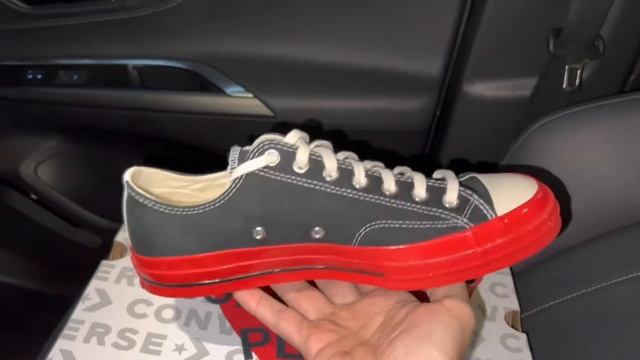 Converse Chuck 70 Low Comme Des Garcons Play Black Red Shoes