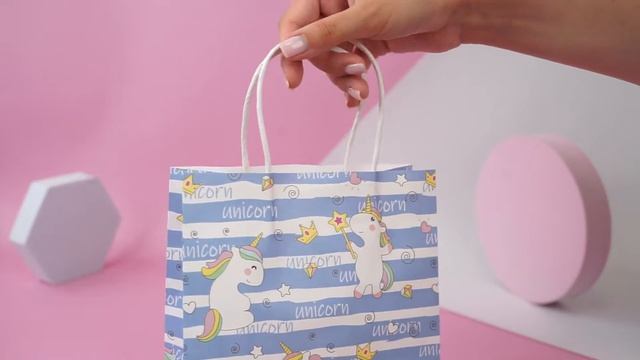 Подарочный пакет "Единорожек" синий, 21x18x8 см смотреть онлайн