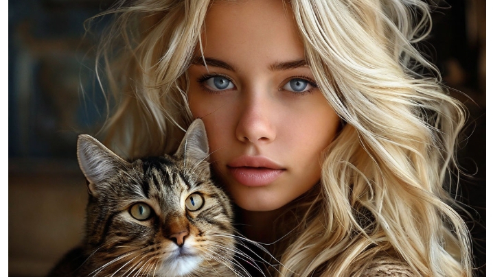 дома у блондинки