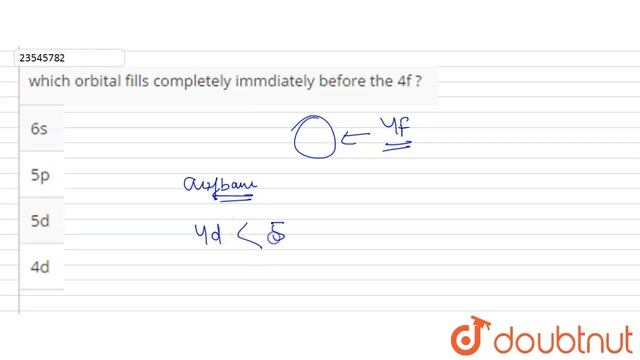 which orbital fills completely immdiately before the 4f ? смотреть онлайн