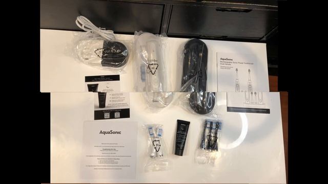Look @Aquasonic Duo Dual Handle Ultra Whitening Electric Tooth Brush Dupont Heads & 2 Travel Cases смотреть онлайн