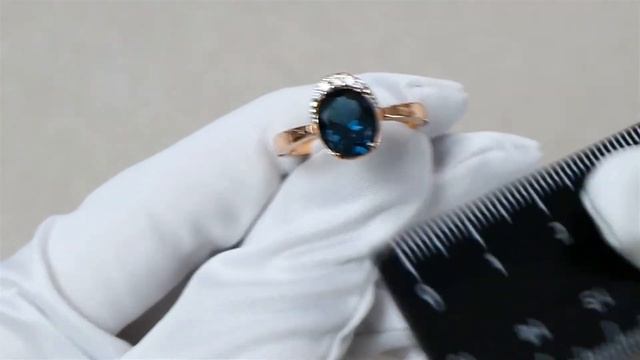 Кольцо из золочёного серебра AQUAMARINE с фианитом и Лондон топазом А6917093А-пк смотреть онлайн