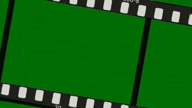 Футаж HD. Рамка - кинопленка движение под углом хромакея