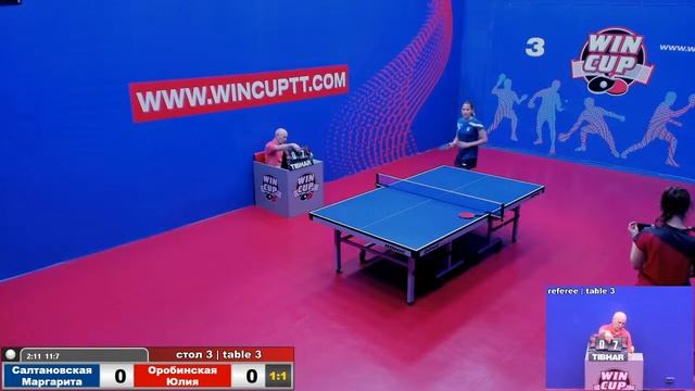 Салтановская Маргарита 1-3 Оробинская Юлия Восток 3 WIN CUP 22.07.2020 Прямой эфир Зал 3 смотреть онлайн