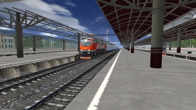 Прибытие электровоза ЭП20-060 с фирменным поездом №100 "Иван Паристый" Брянск-Москва смотреть онлайн