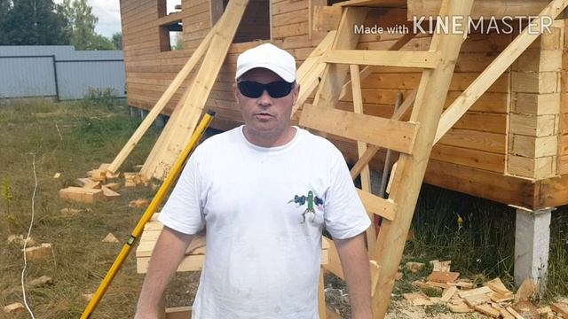 Теплый угол на доме из профилированного бруса. Доводим до ума. смотреть онлайн