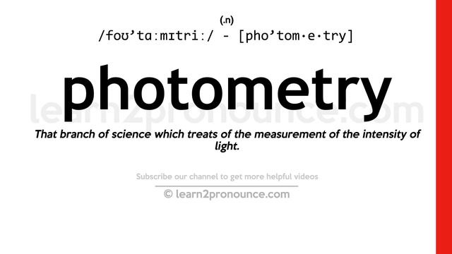 Pronunciation of Photometry | Definition of Photometry смотреть онлайн
