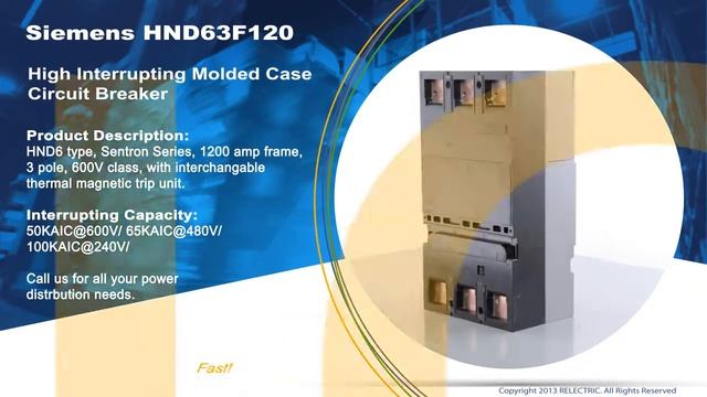 Siemens HND63F120 Molded Case Circuit Breaker смотреть онлайн