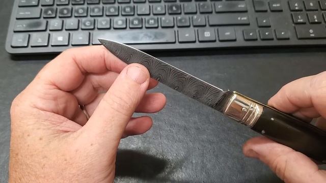 Custom Damascus Lever Lock Switchblade With Sterling Inlay смотреть онлайн