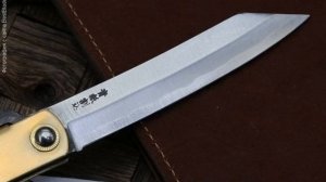 Складной нож Хигоноками Nagao Higonokami Especial hand forging (Aogami, латунь) 100 мм