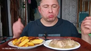 мукбанг/обжор/холодец,жареная картошка,картошка фри/