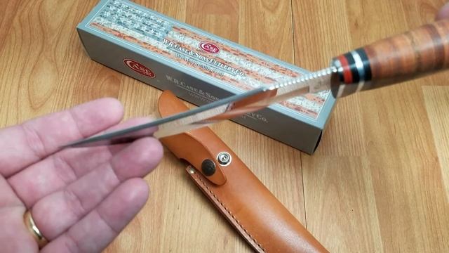 CASE XX HUNTING KNIFE 5" SWEPT SKINNER FIXED BLADE LEATHER HANDLE + SHEATH - 00384 смотреть онлайн