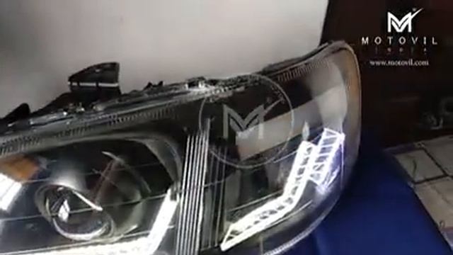 Honda City type 2 modified headlight with Hella Projector and DRL. Mod by Motovil India смотреть онлайн