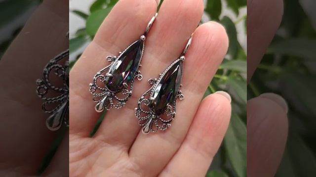 Серьги с фианитом "мистик", англ. замок, серебрение 38 BYN Доставка по БЕЛАРУСИ смотреть онлайн