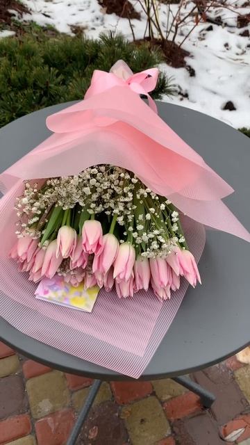 Букет 25 рожевих тюльпанів | Доставка квітів Київ | Квіти на 8 Березня| Доставка цветов Киев | Квіт смотреть онлайн