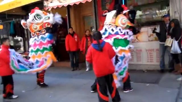 Chinese New year Chinatown New York NYC Lion Dance Drumming 2015 смотреть онлайн