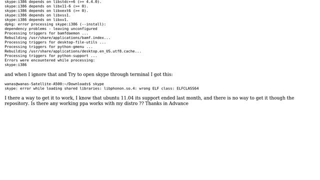 Ubuntu: Is there a Way to install skype 4.1 on ubuntu 11.04 64bit? смотреть онлайн