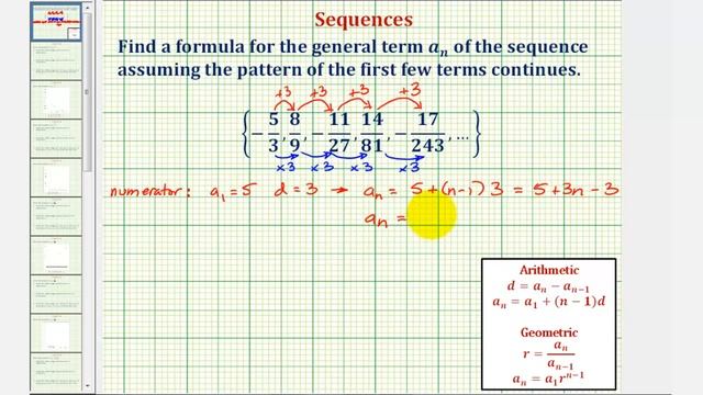Ex: Find the General Formula For a Sequence in Fraction Form (Arithmetic/Geometric) смотреть онлайн