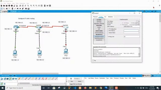 Configure IP static routing in Hindi | Static Routing using 3 routers and 3 pc смотреть онлайн