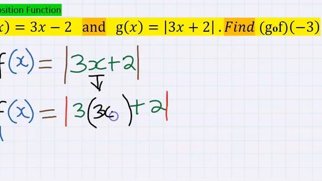 [f(x)=(3x-2) and g(x)= MOD(3x+2)] COMPOSITION FUNCTION INSIDE MODULUS FUNCTION IN PRECALCULUS смотреть онлайн