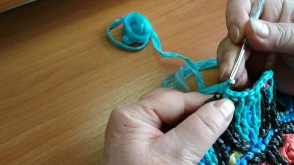 Ч.18  Ряды 62-64 коврика МАРТ из пакетов по МК Евгении Тыченко