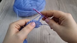 Объёмный воздушный узор крючком для шарфа 🧶