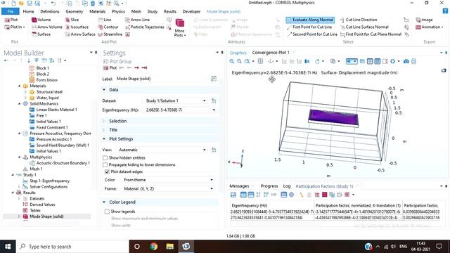Frequency Domain Analysis | Structural analysis | Wet resonance frequency | COMSOL Multiphysics смотреть онлайн
