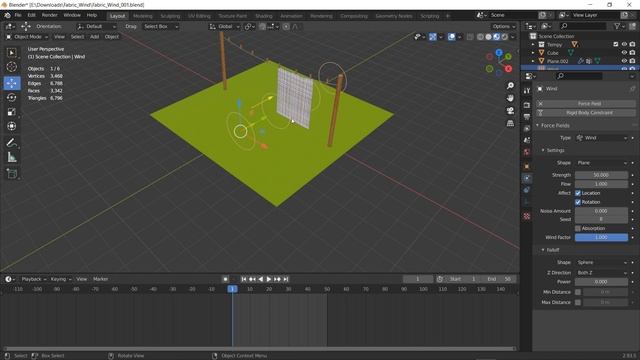 Как сделать ветер в Блендере (физика Блендера) . смотреть онлайн