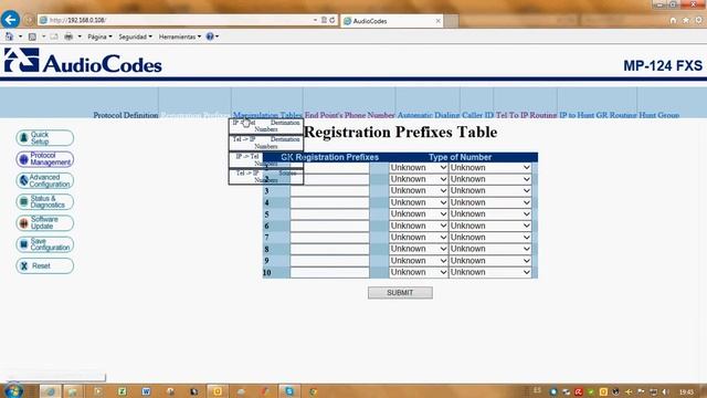 Revisando Configuracion Existente En Audiocodes Mp124 H323