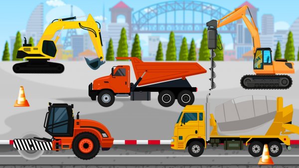 Учим Строительный Транспорт | Учим транспорт |BittyBeam Для Детей