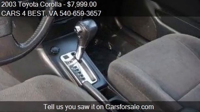 2003 Toyota Corolla S 4-Door Sedan for sale in STAFFORD, VA смотреть онлайн