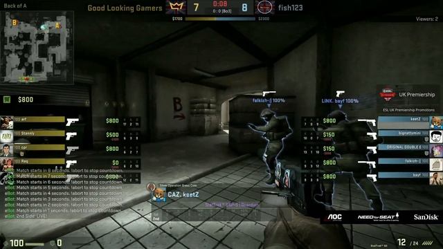 CS:GO - GLG vs. Fish123 - ESL UK Premiership Season 2 Promotions - LB QF смотреть онлайн