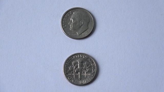 10 Cent USA 1988 D - Roosevelt Dime Coin смотреть онлайн