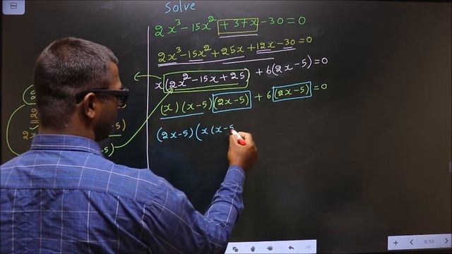 Solve cubic equation 〖〖2x〗^3-15x〗^2+37x-30=0 смотреть онлайн