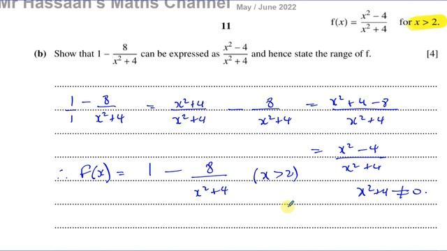 CAIE, 9709/11/M/J/22 P11, June 2022, Paper 11, Q6, Functions, Inverse, Composite, Range смотреть онлайн