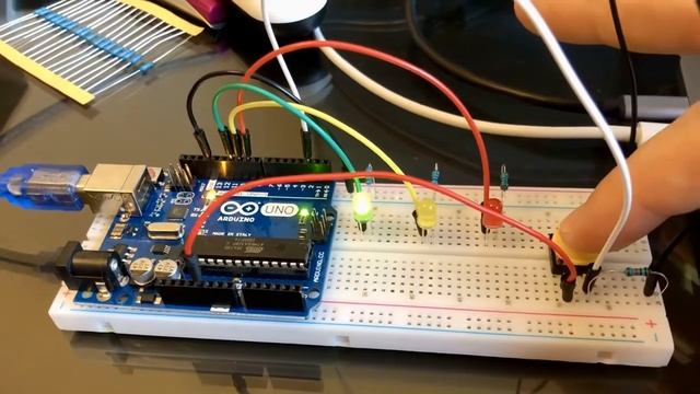 Arduino - Control LED with push button pull down resistor смотреть онлайн