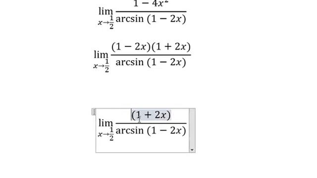 Calculus Help: Find the limit: lim (x→1/2) (1-4x^2)/(arcsin(1-2x)) - Technique to solve смотреть онлайн