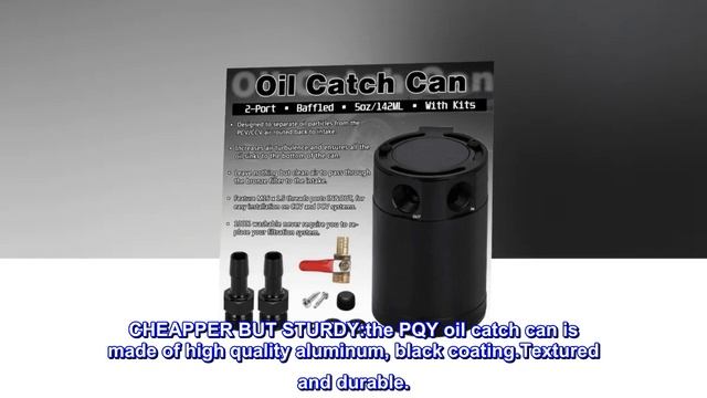 PQY Oil Catch Can Baffled 2 Port Oil Catch Tank Kit with Drain Valve Universal Air Oil Separator - смотреть онлайн