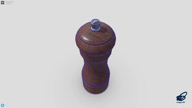 Pepper Mill 3 - low poly PBR 3d model смотреть онлайн