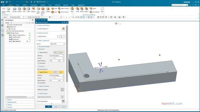 Siemens NX Tutorial | Pattern of features by spreadsheet смотреть онлайн