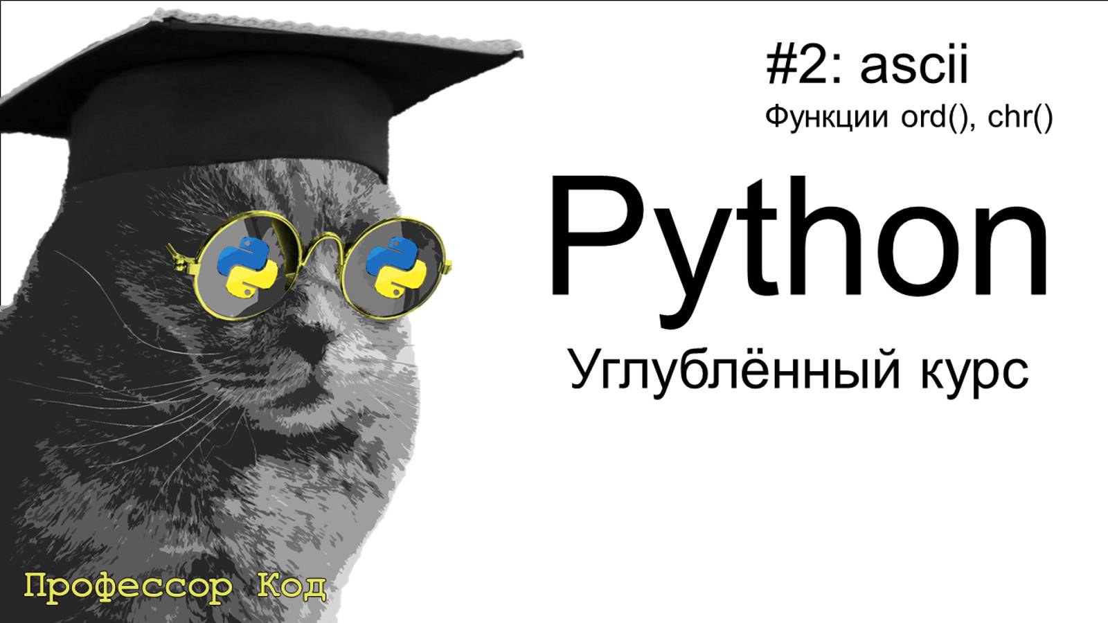 ascii. Функции ord(), chr() | Python: углубленный курс| Профессор код смотреть онлайн