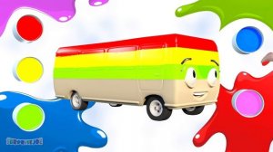 Learn Colors with Bus Paint Finger Family Nursery Rhymes