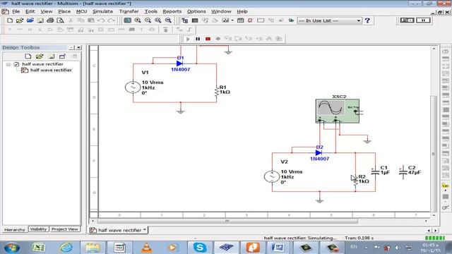Half wave rectifier circuit using multisim + filtering смотреть онлайн