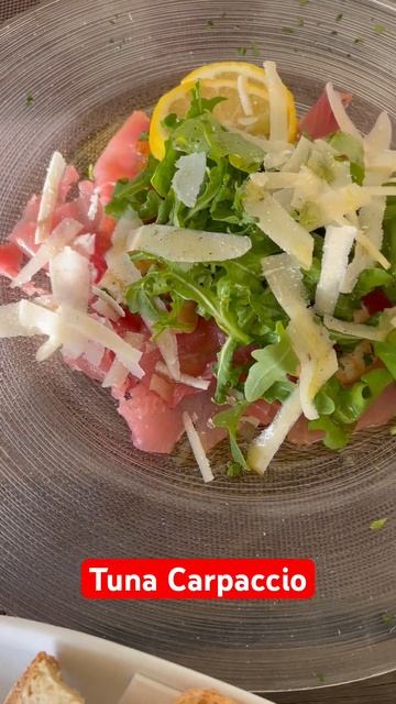 Tuna Carpaccio, Dressed With Olive Oil And Thinly Slices Of Parmesan Cheese #shorts #viral #trendin
